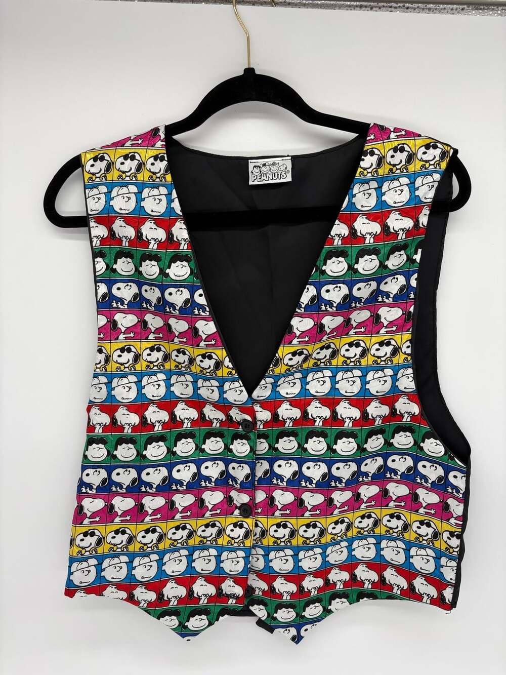 Vintage Peanuts Charlie Brown Snoopy Character Print Vest